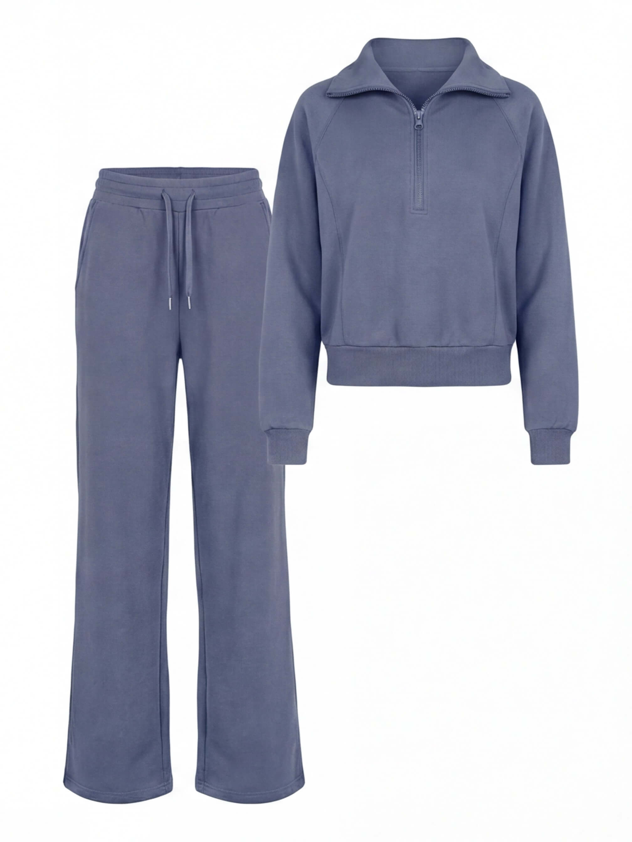 Damen Lounge Set – Weites Sweatshirt & Komfort-Hose mit Kragen