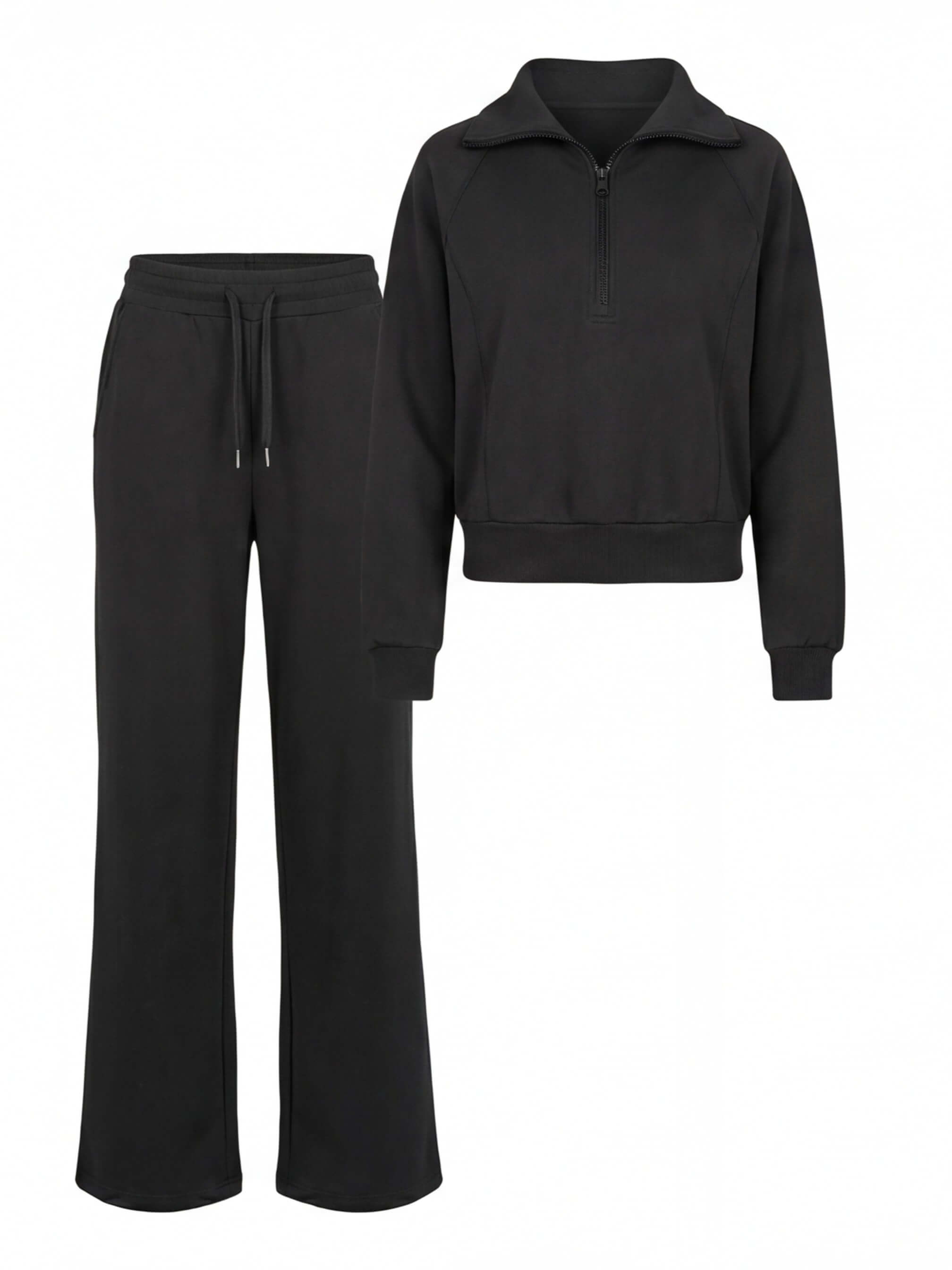 Damen Lounge Set – Weites Sweatshirt & Komfort-Hose mit Kragen