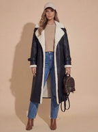 Damen Mantel - Lang, Warm & Mit Teddykragen