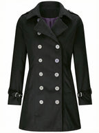 Damen Mantel – Klassischer Zweireihiger Chic Coat