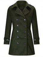 Damen Mantel – Klassischer Zweireihiger Chic Coat