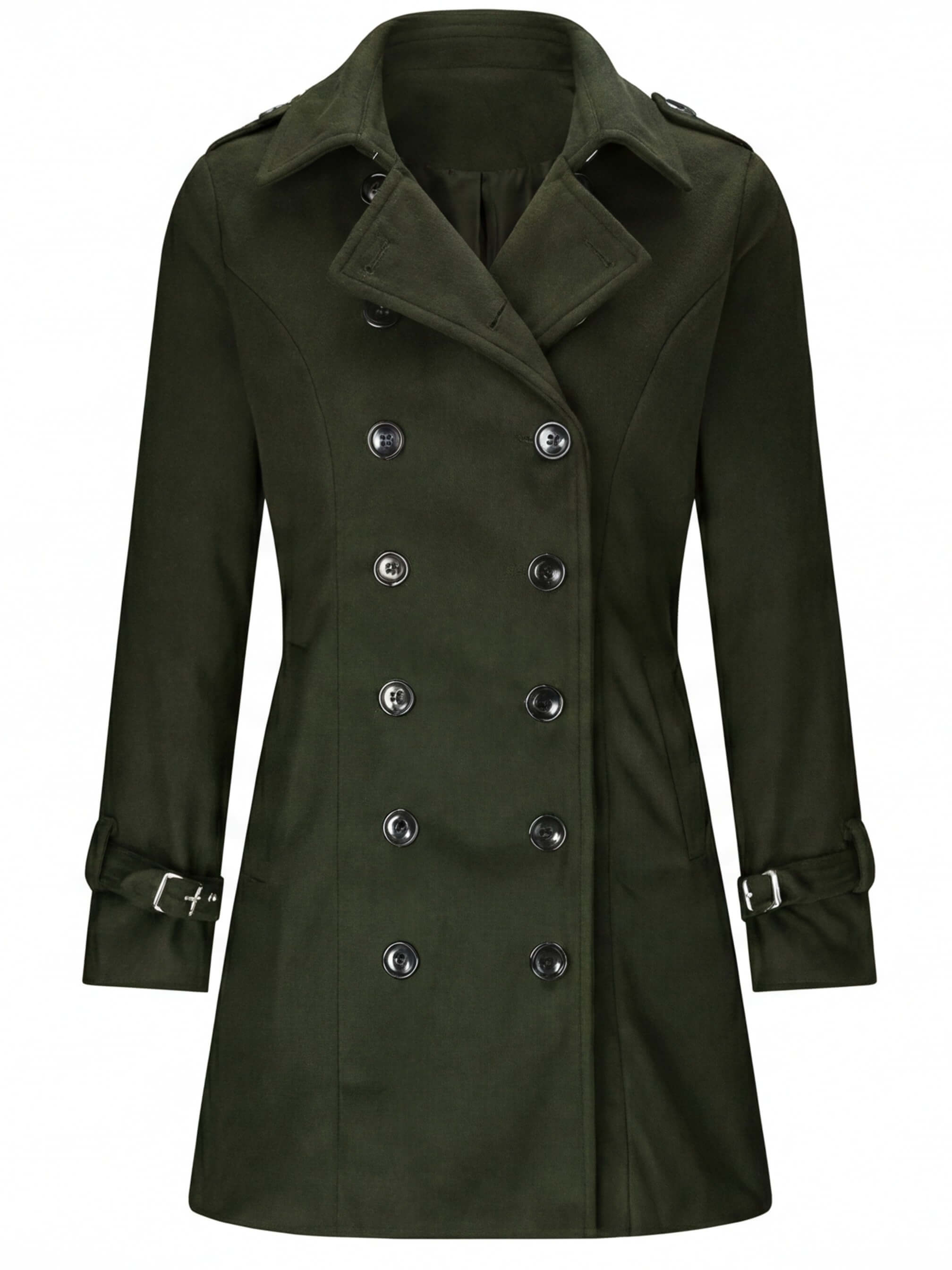 Damen Mantel – Klassischer Zweireihiger Chic Coat