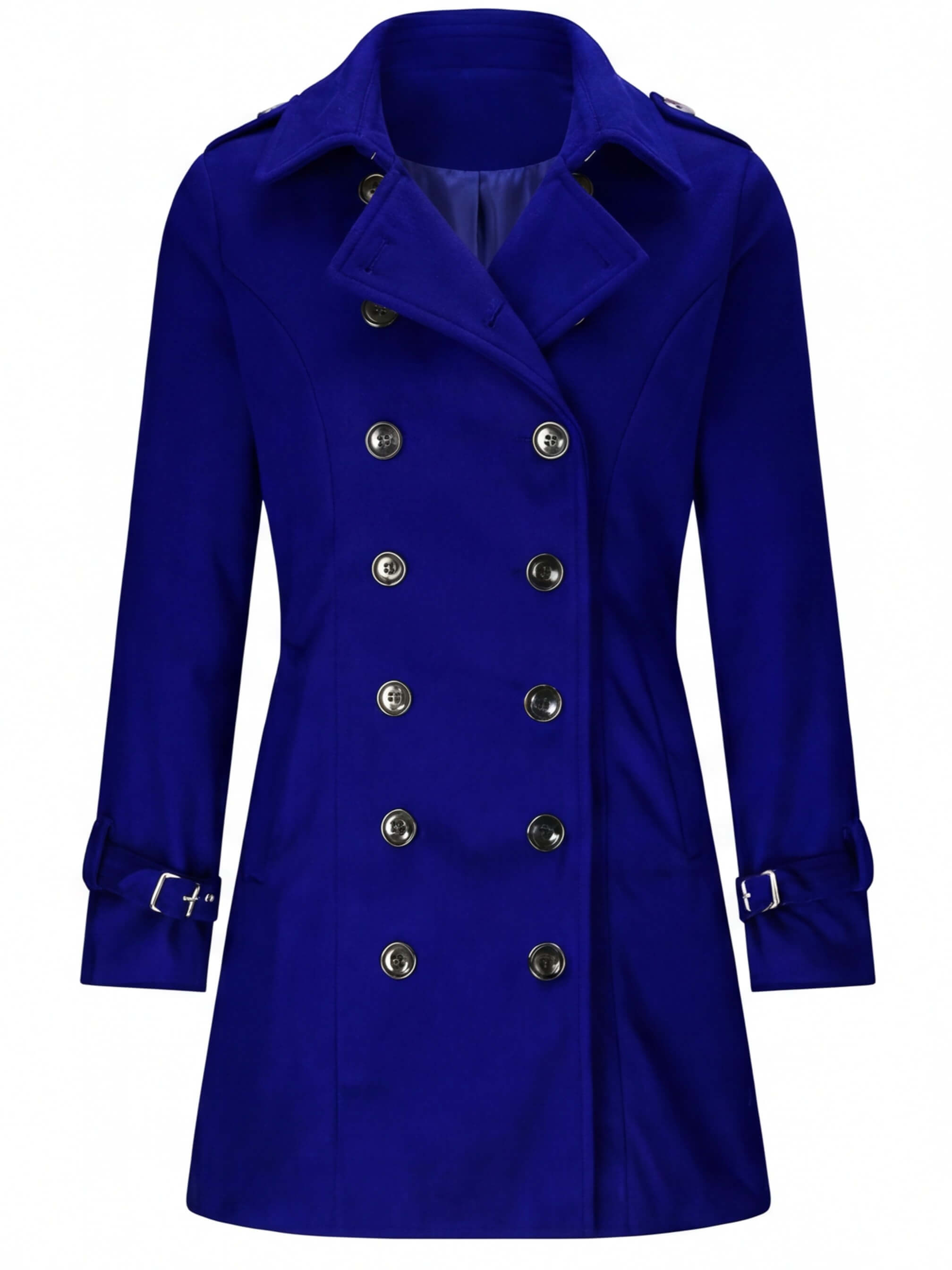 Damen Mantel – Klassischer Zweireihiger Chic Coat