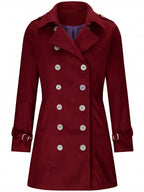 Damen Mantel – Klassischer Zweireihiger Chic Coat