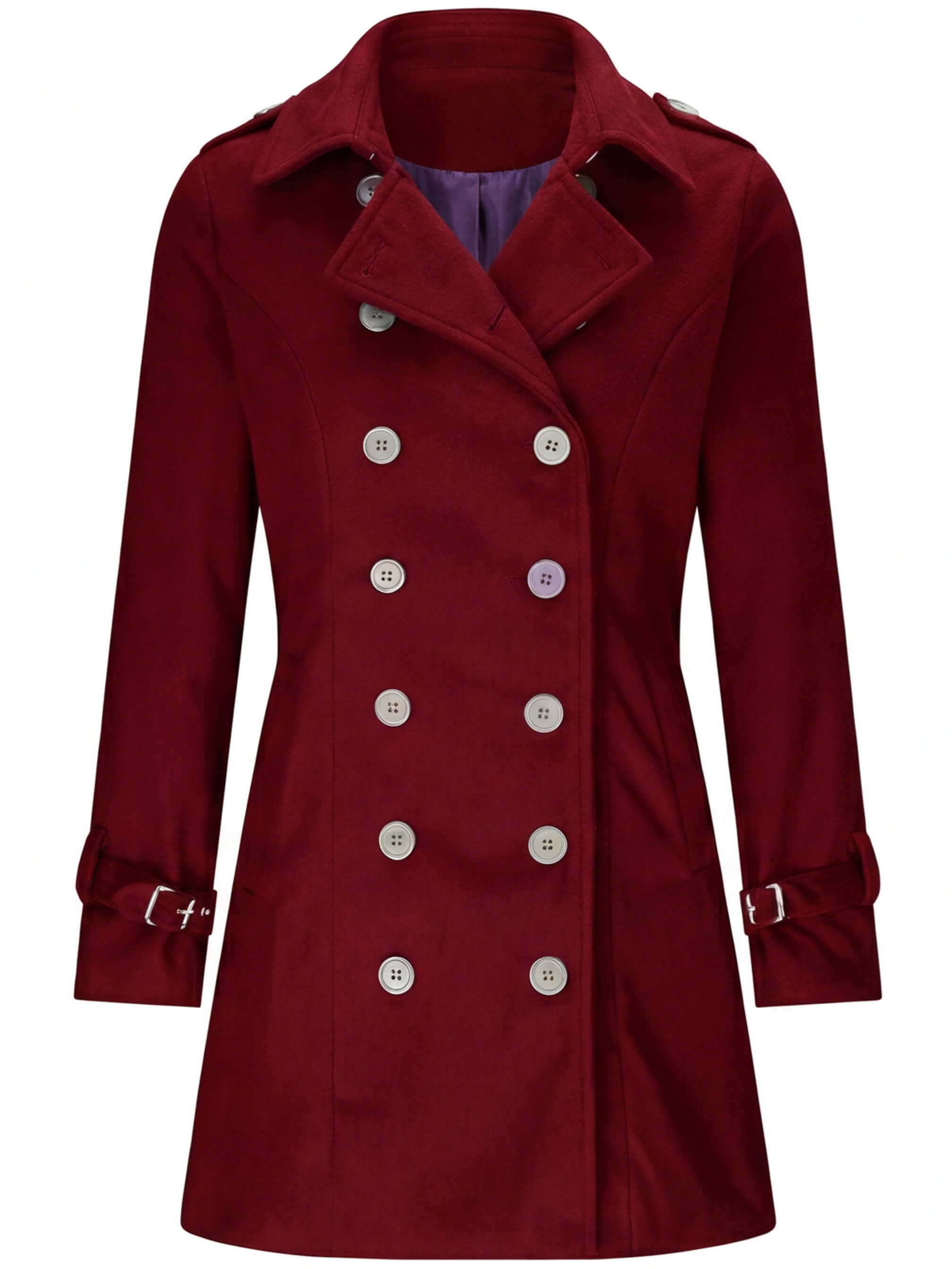 Damen Mantel – Klassischer Zweireihiger Chic Coat