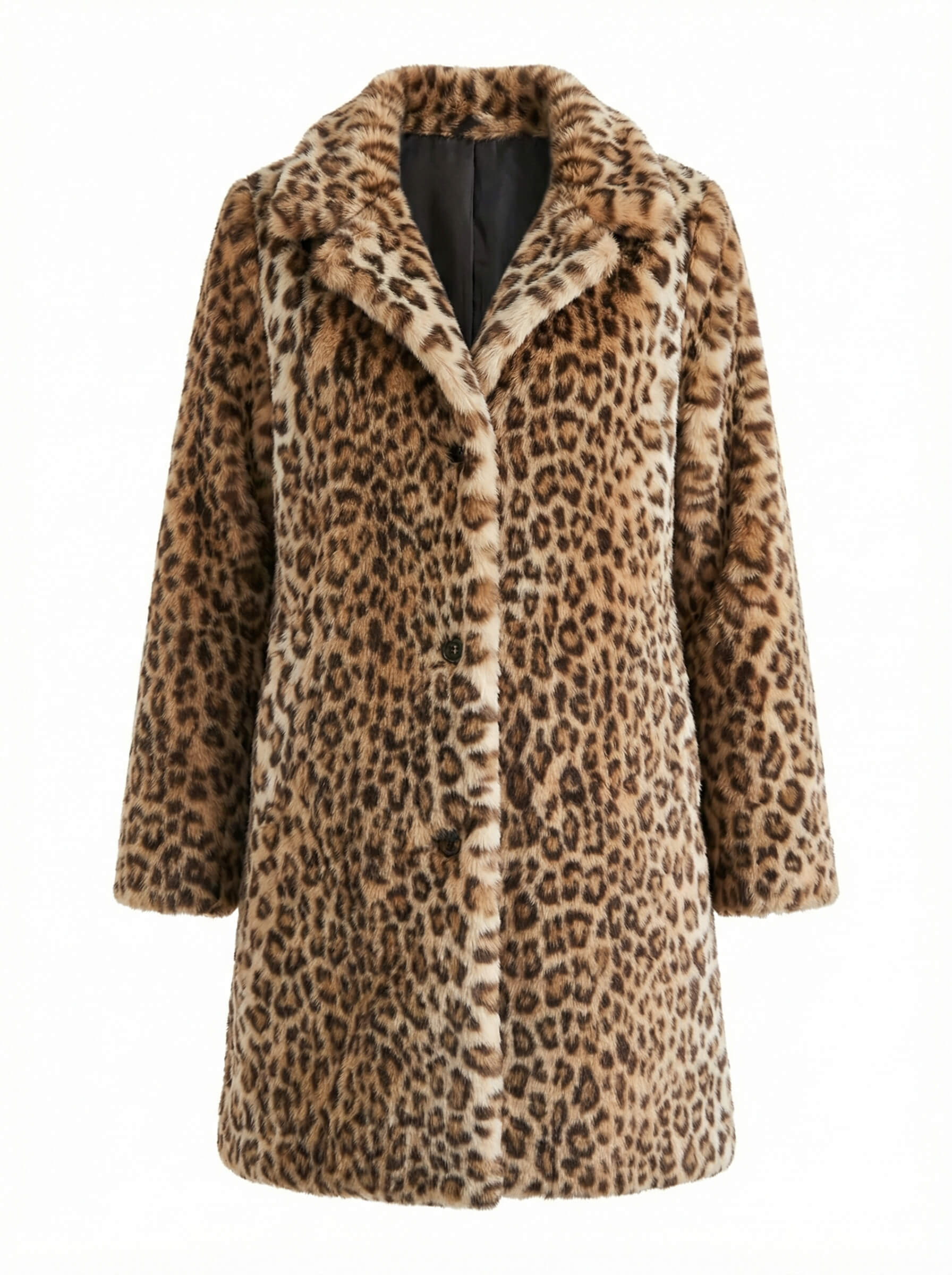 Damen Mantel – Kunstpelz Leopardenmuster Winter Coat