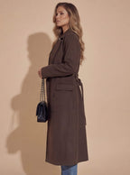 Damen Mantel – Lang, Elegant & Mit Reverskragen