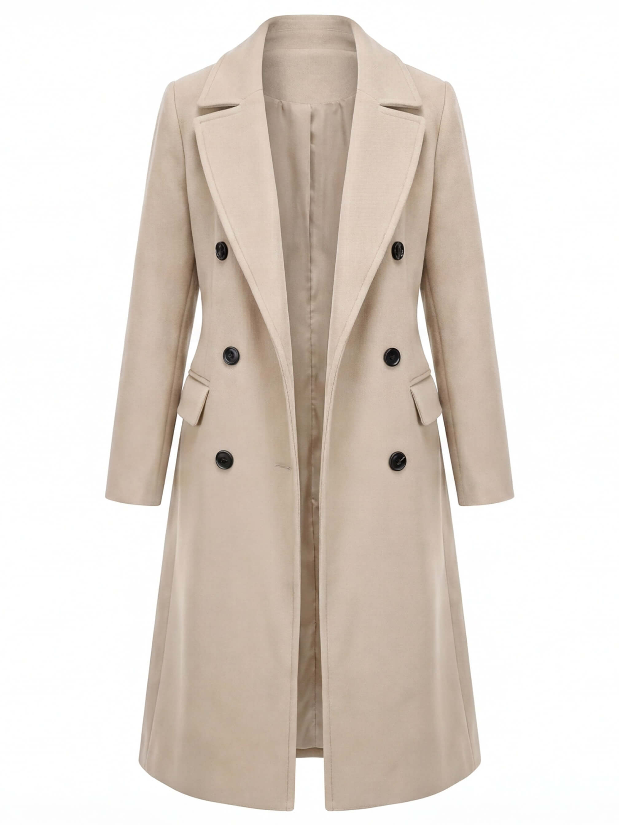 Damen Mantel – Lang, Elegant & Mit Reverskragen