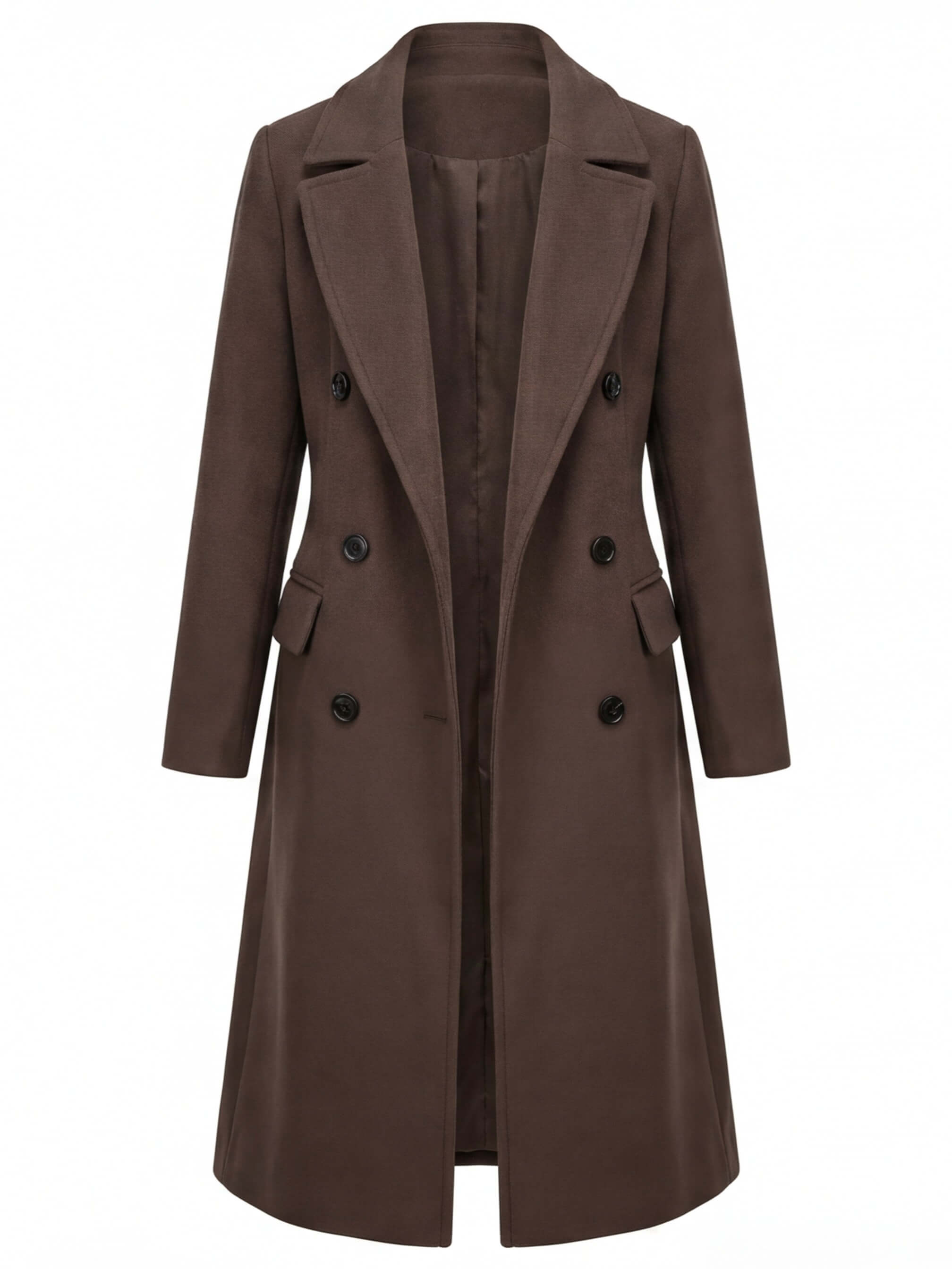 Damen Mantel – Lang, Elegant & Mit Reverskragen