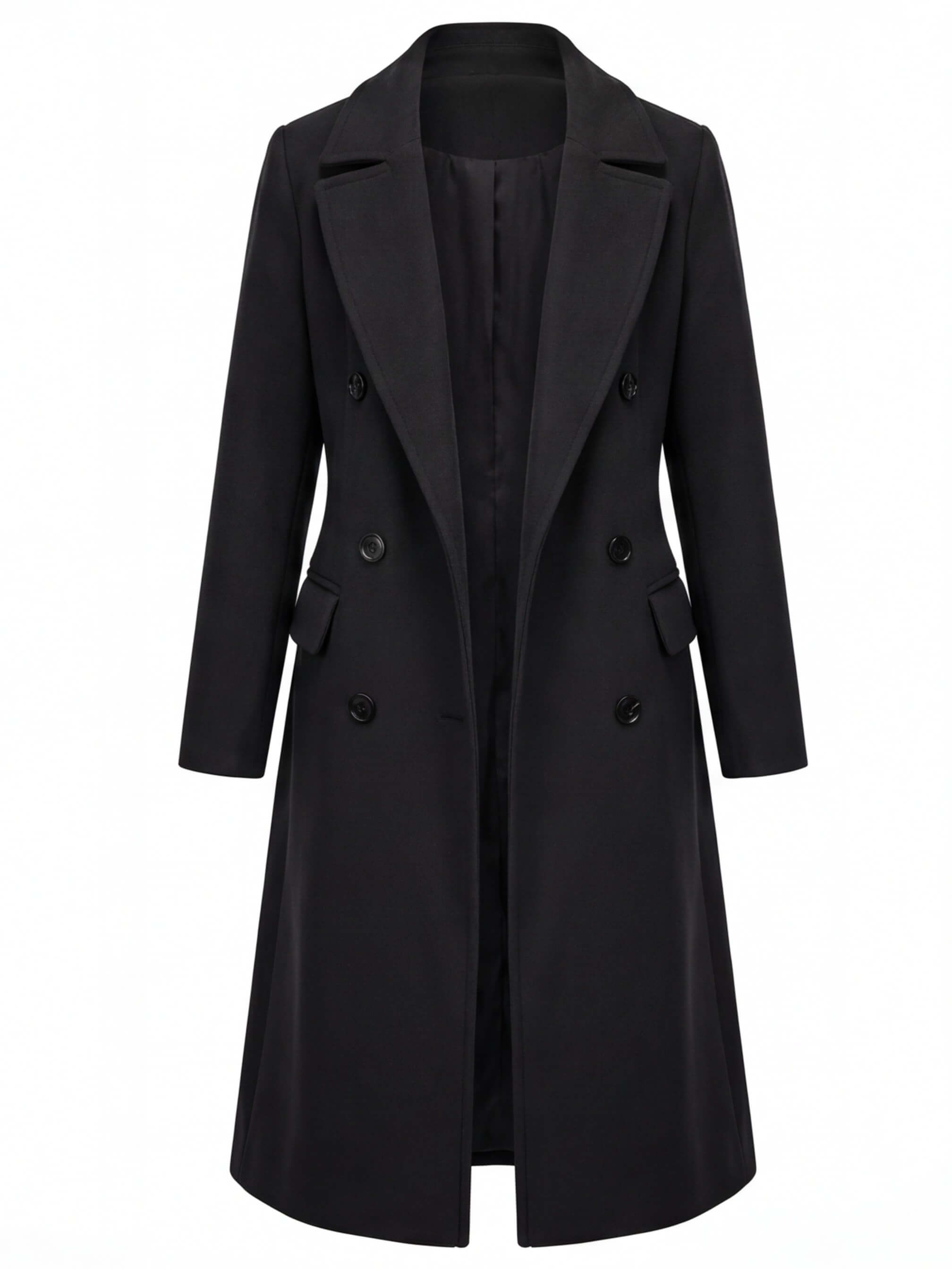 Damen Mantel – Lang, Elegant & Mit Reverskragen