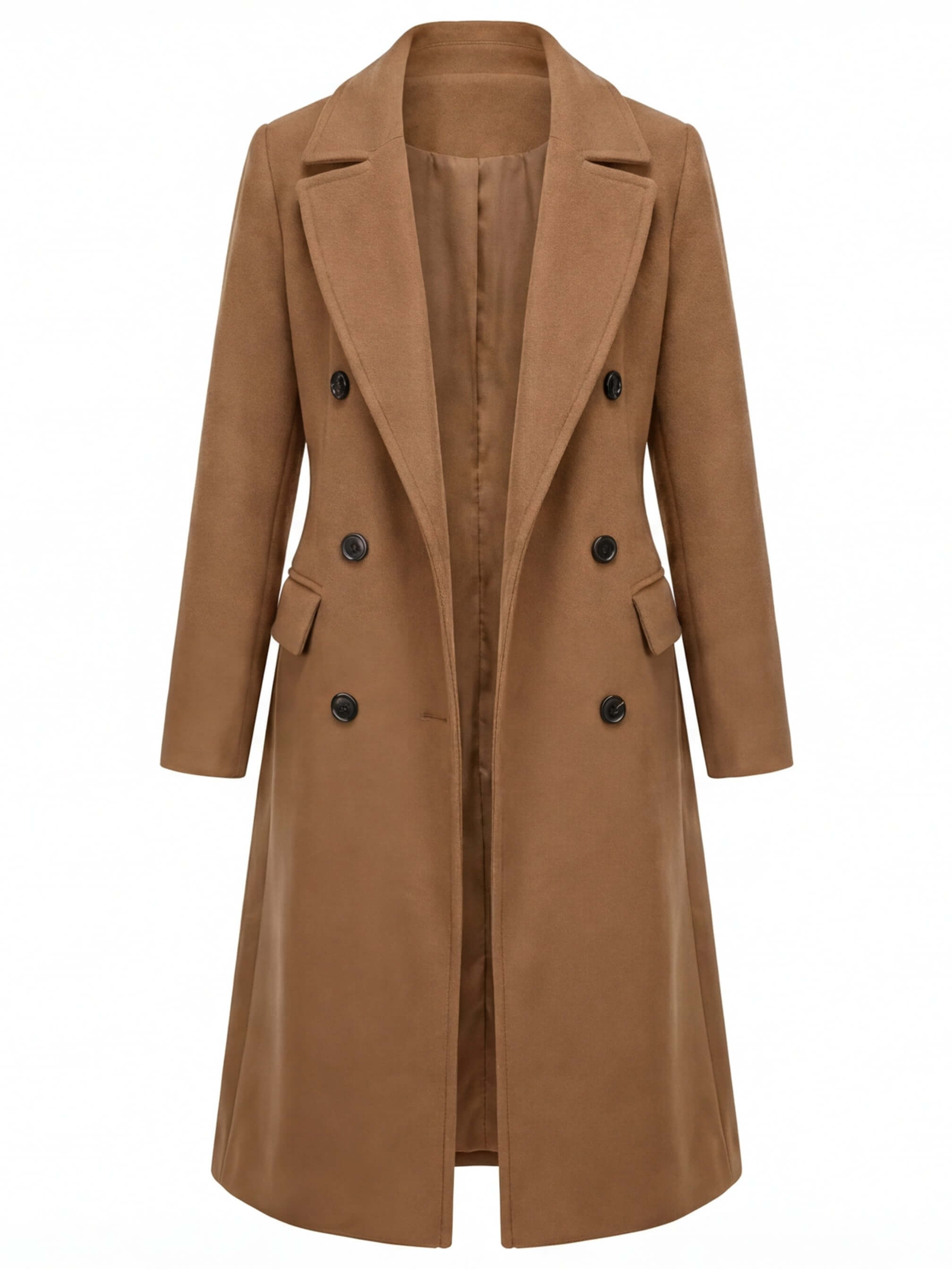Damen Mantel – Lang, Elegant & Mit Reverskragen