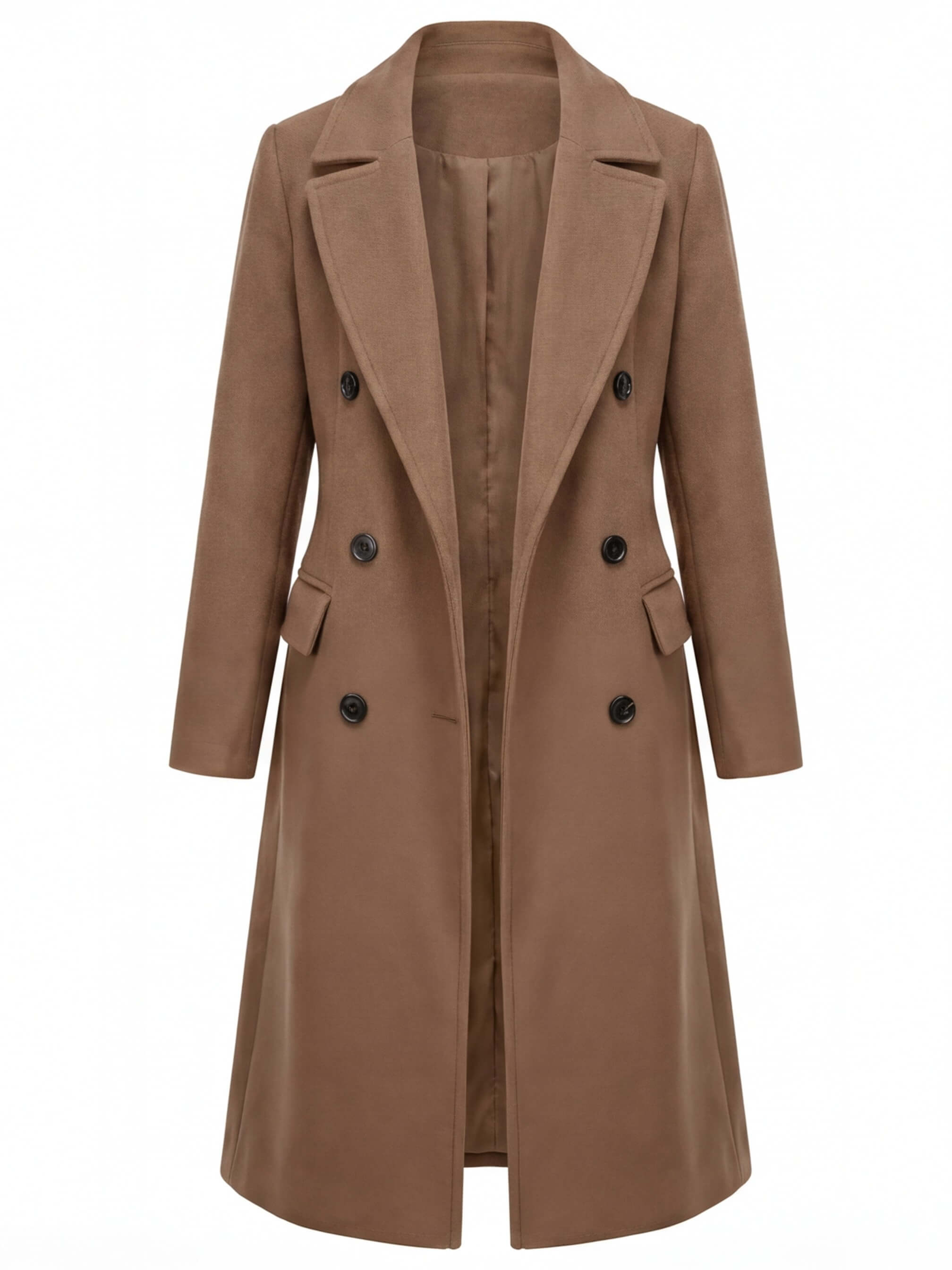 Damen Mantel – Lang, Elegant & Mit Reverskragen