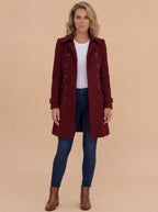 Damen Mantel – Zweireihig, Elegant & Strukturiert