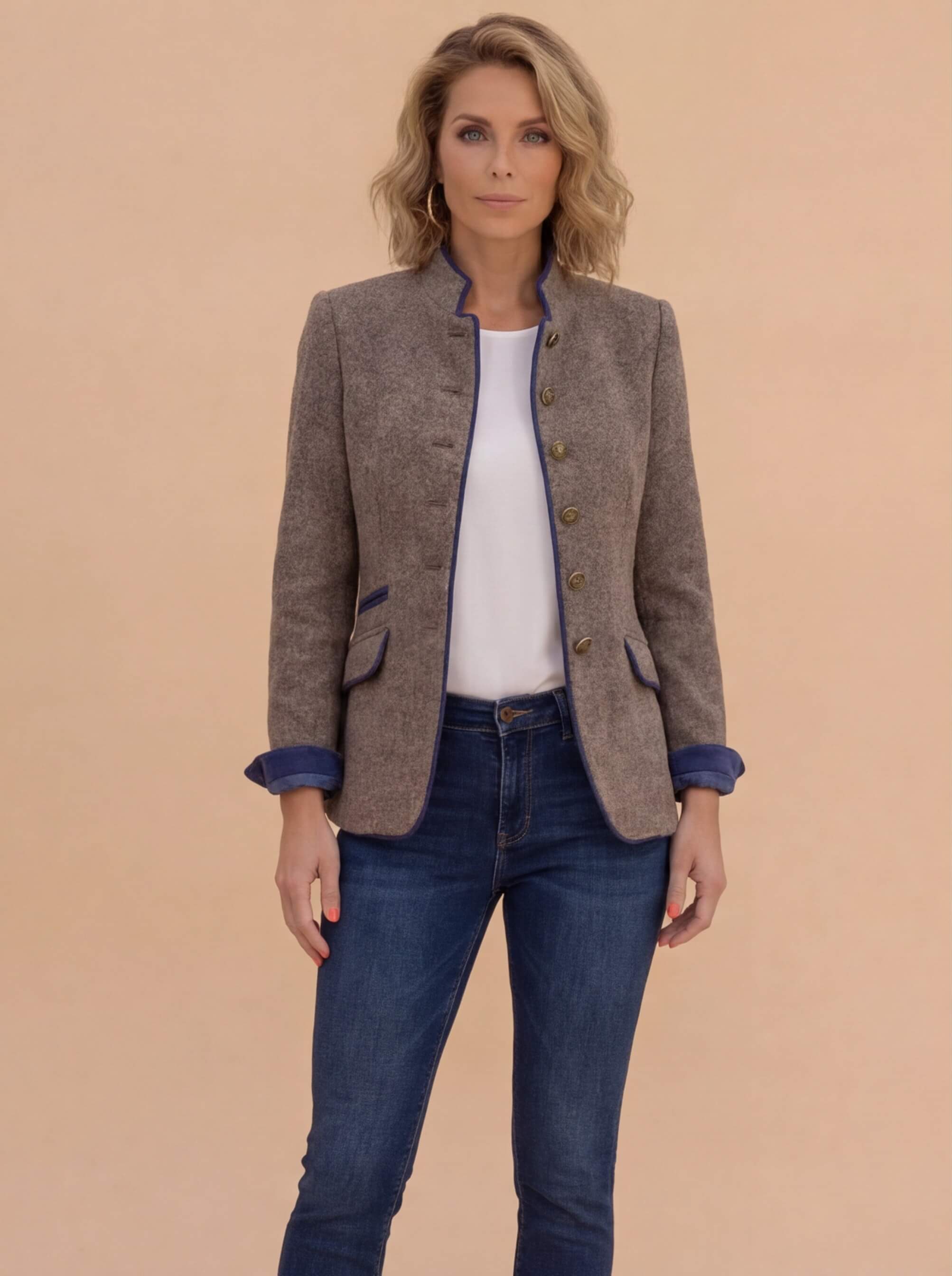 Damen Mehrknopf Jacke - Elegante Farbkombination