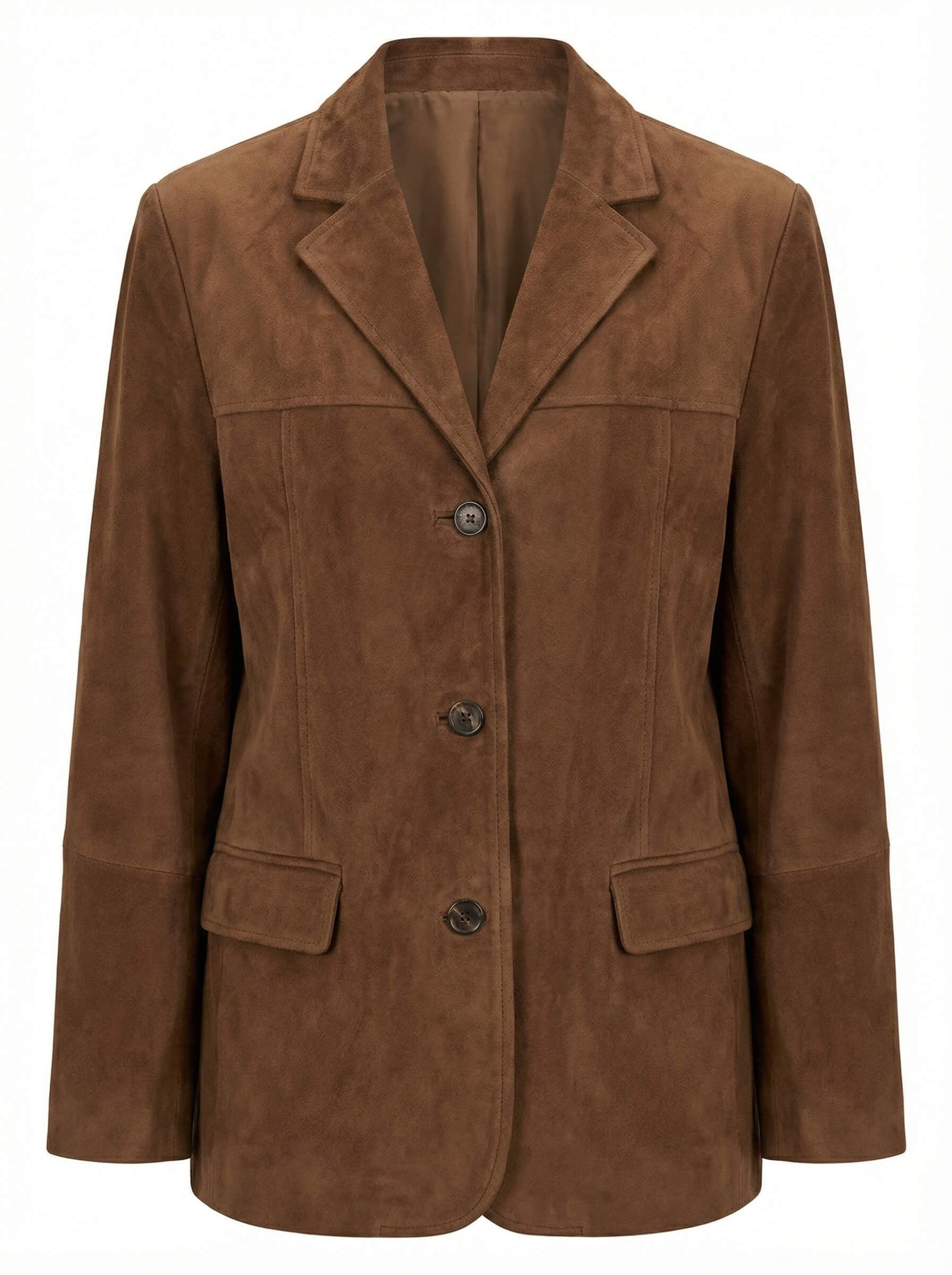 Damen Oversize Blazerjacke – Lässiger Veloursleder-Look