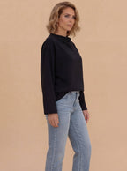 Damen Oversize Sweatshirt – Minimalistischer Stehkragen Pullover
