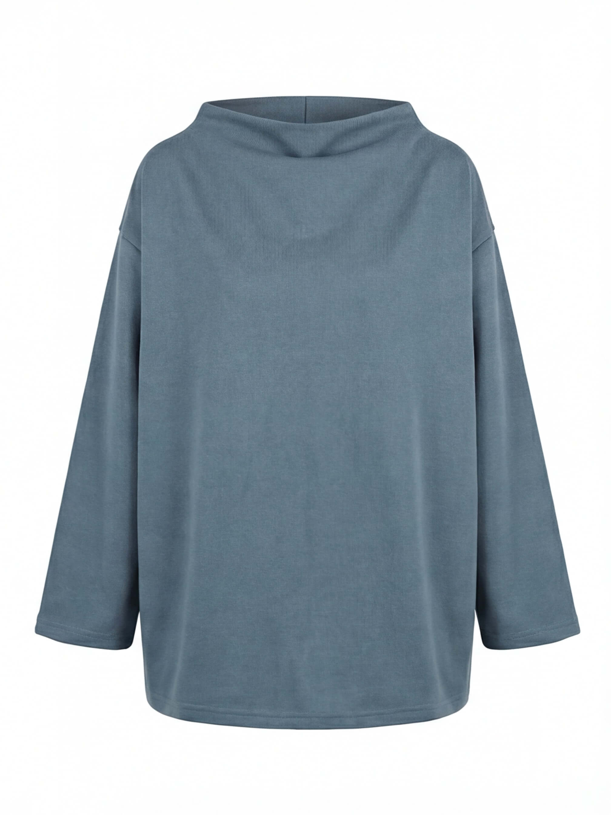 Damen Oversize Sweatshirt – Minimalistischer Stehkragen Pullover