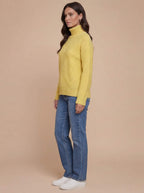 Damen Rollkragenpullover – Weicher Strukturstrick mit Rautenoptik