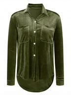 Damen Samtbluse – Eleganter Look mit weichem Velvet-Finish