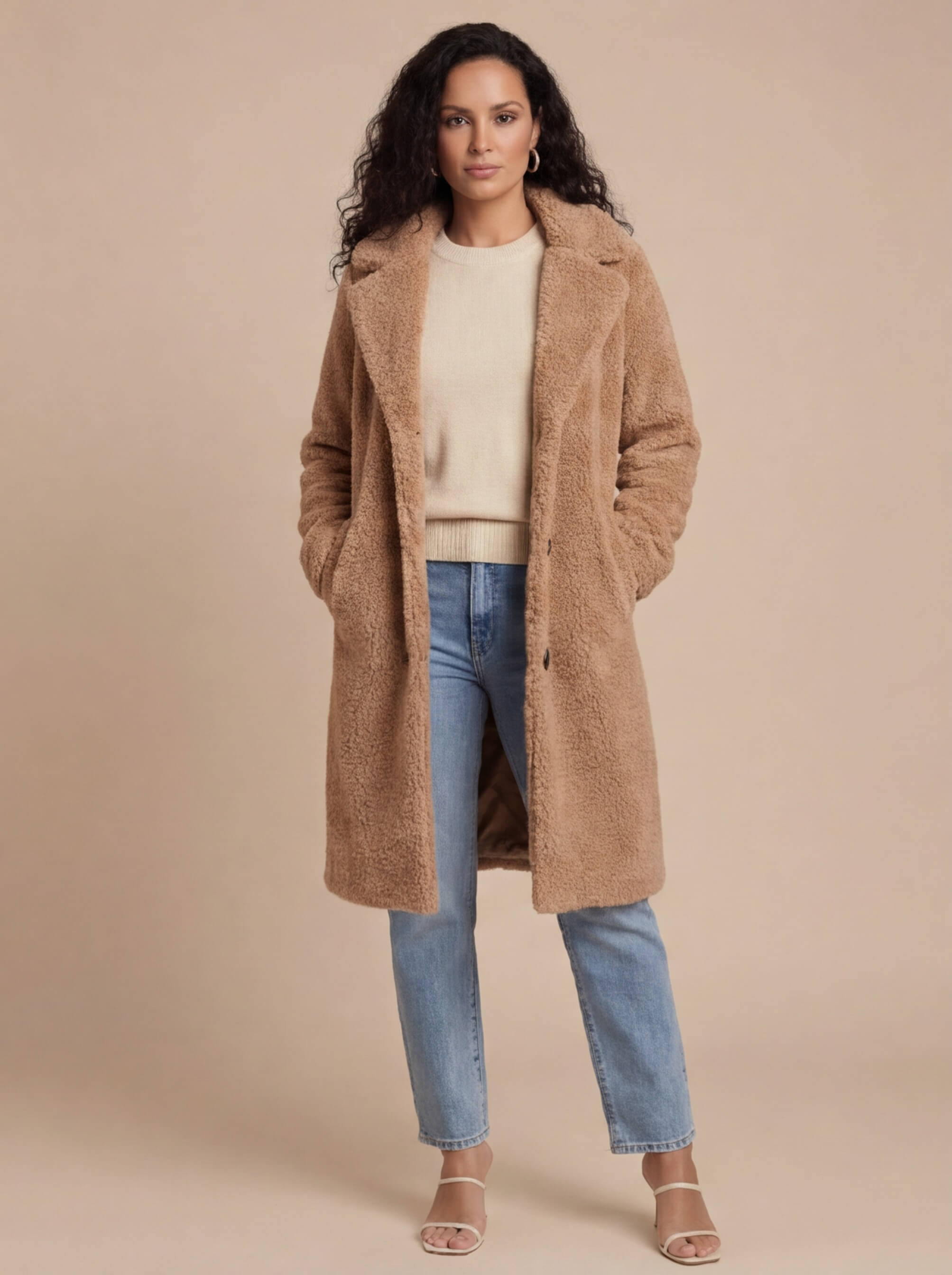 Damen Teddy Mantel – Weich Gefüttert & Kuscheliger Wintercoat