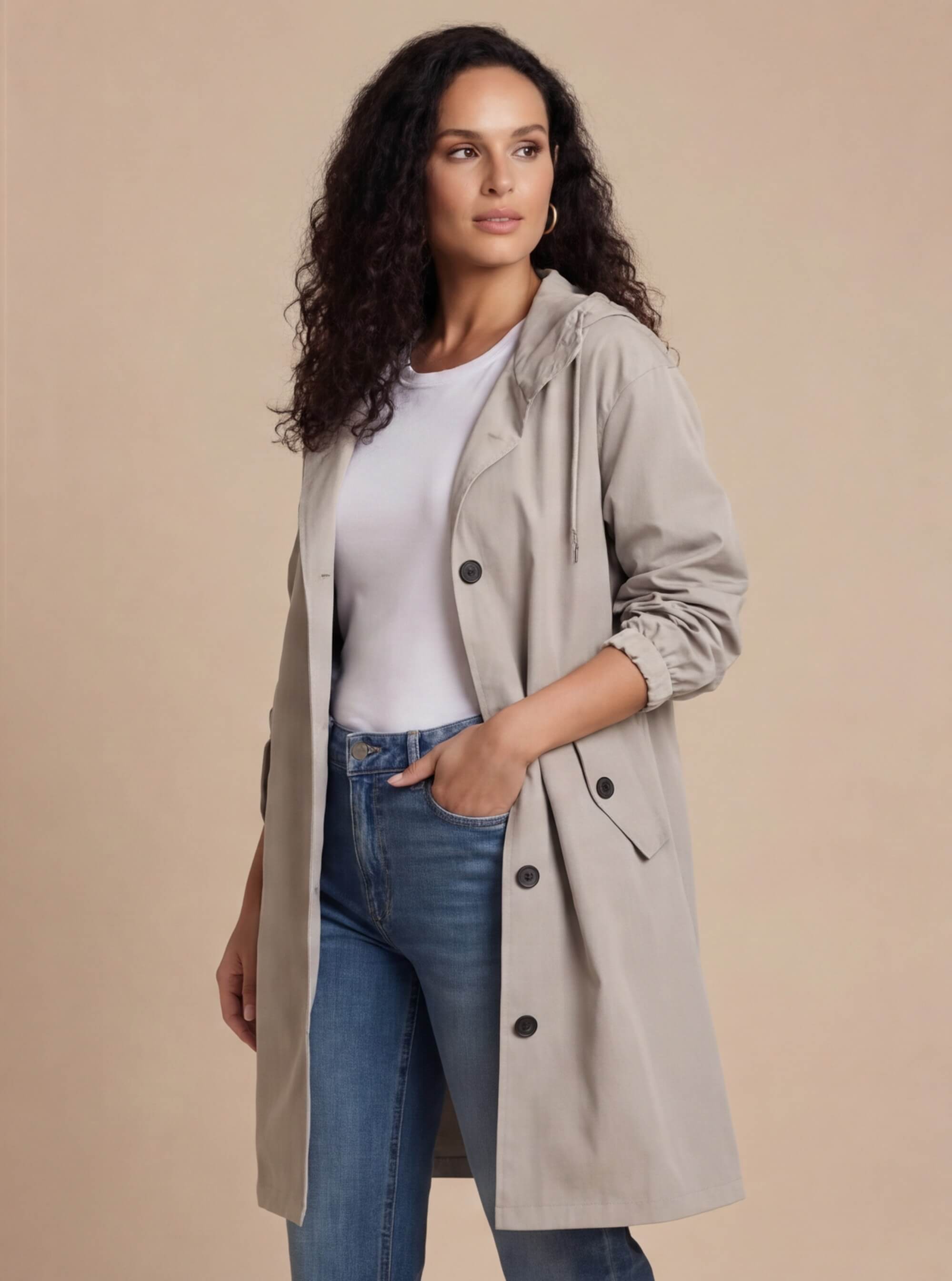 Damen Trenchcoat – Wasserabweisend & Zeitlos Elegant