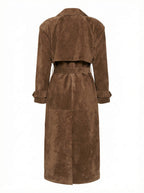 Damen Trenchcoat - Wildlederoptik & Zeitlose Eleganz