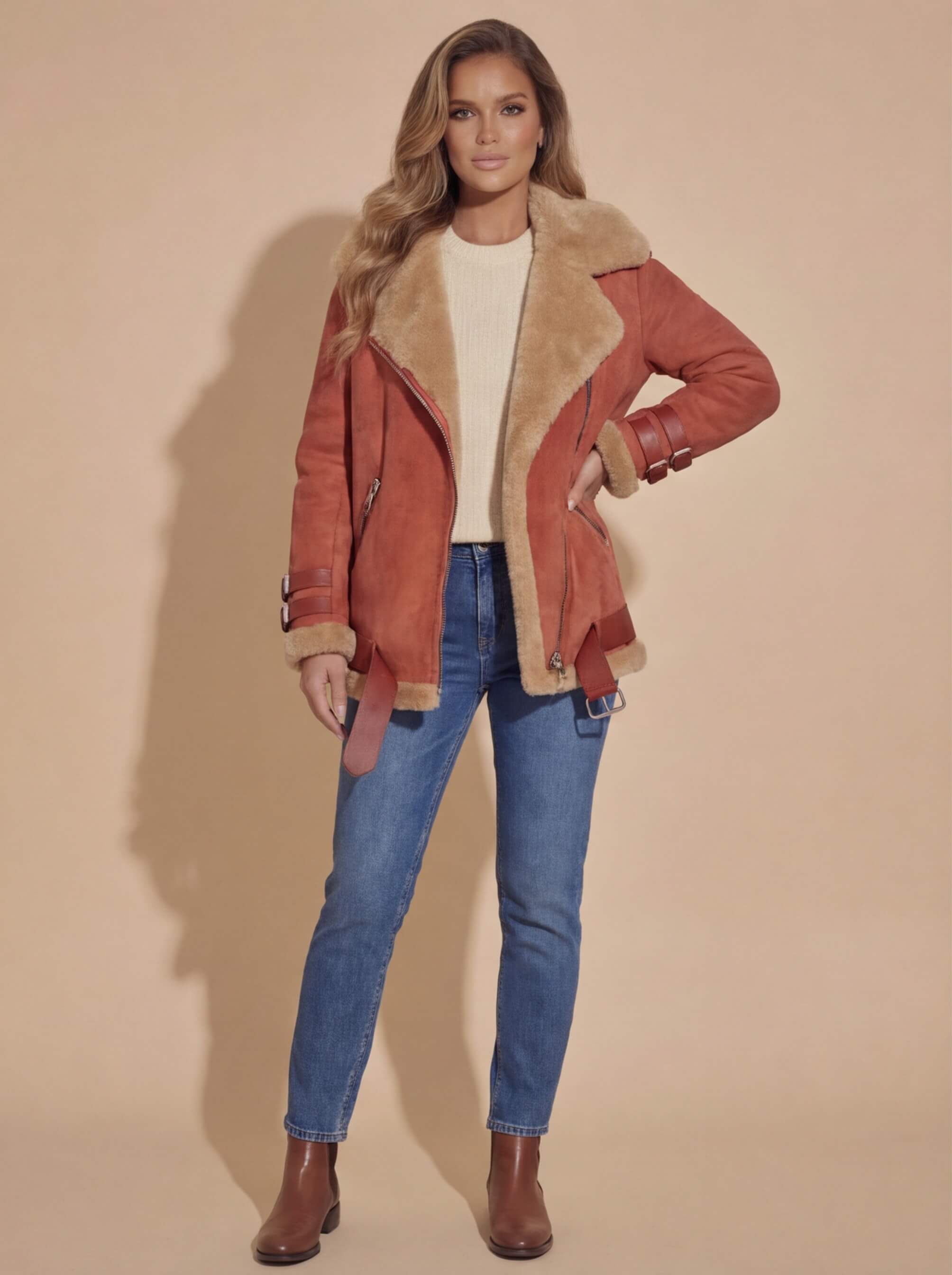 Damen Winter Bikerjacke – Warm, Modern & Mit Kuschelfutter