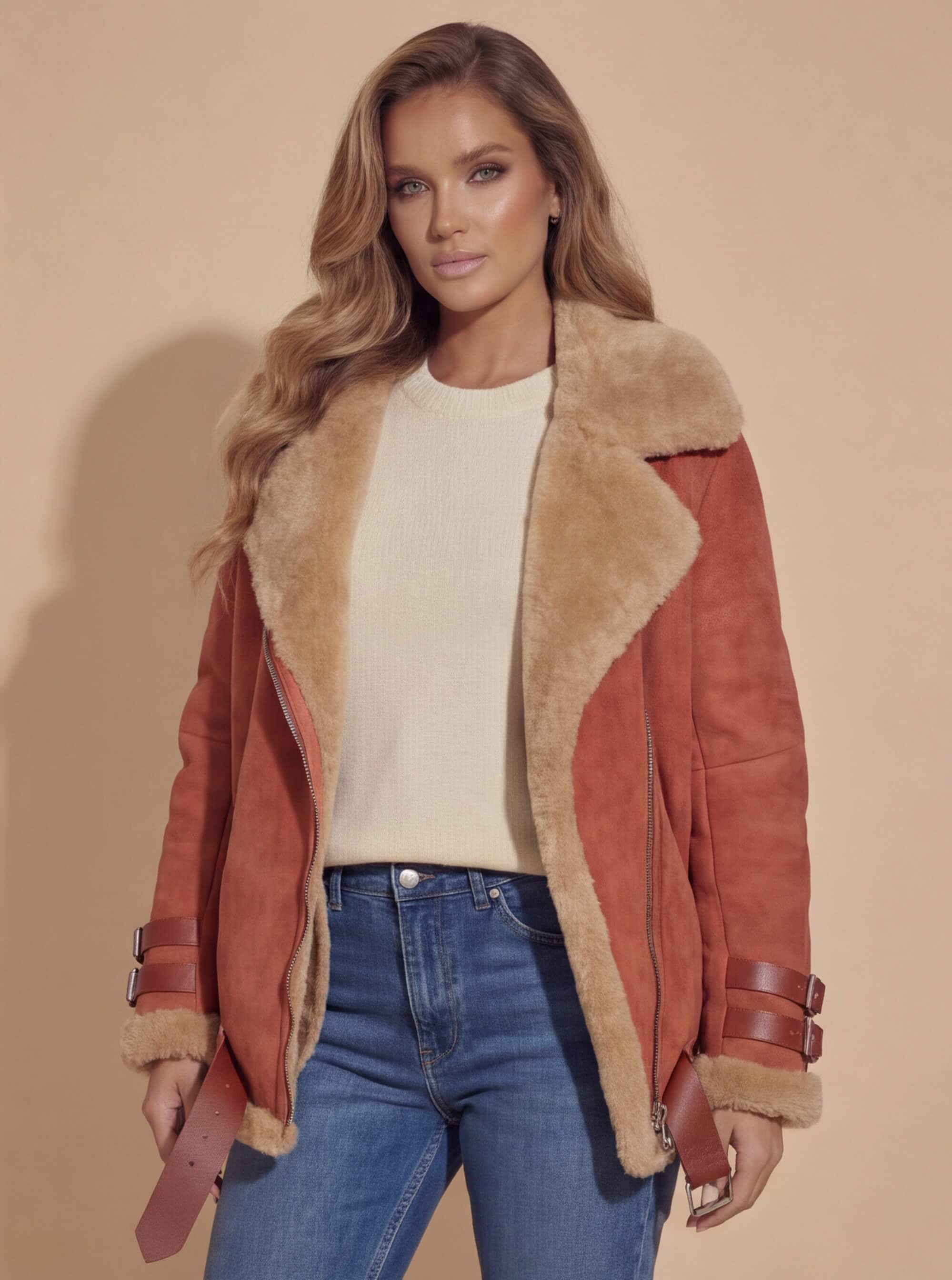 Damen Winter Bikerjacke – Warm, Modern & Mit Kuschelfutter