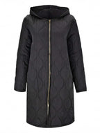 Damen Steppmantel – Langer Wattierter Kapuzenparka