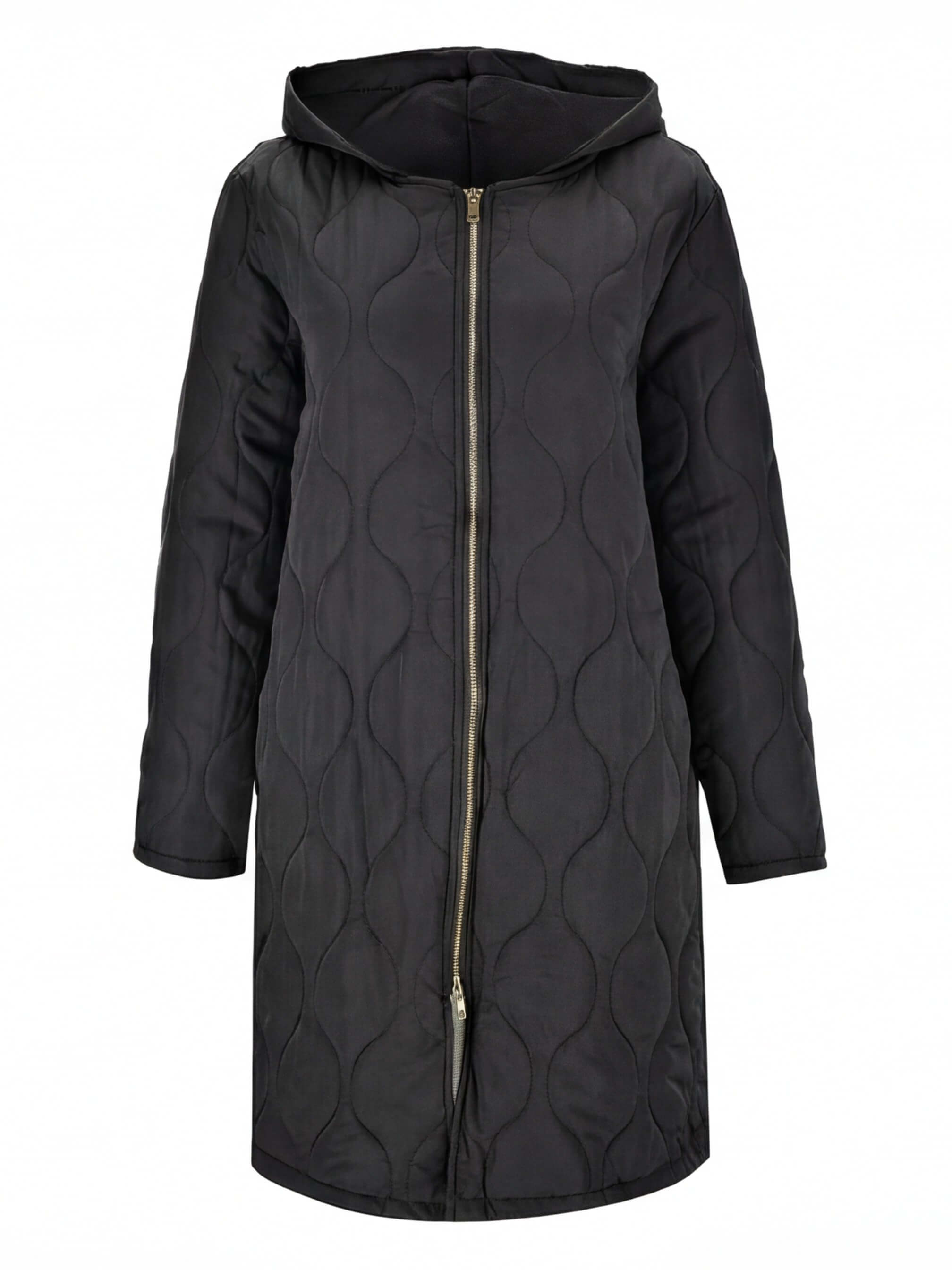 Damen Steppmantel – Langer Wattierter Kapuzenparka
