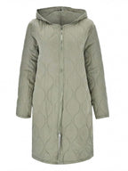 Damen Steppmantel – Langer Wattierter Kapuzenparka