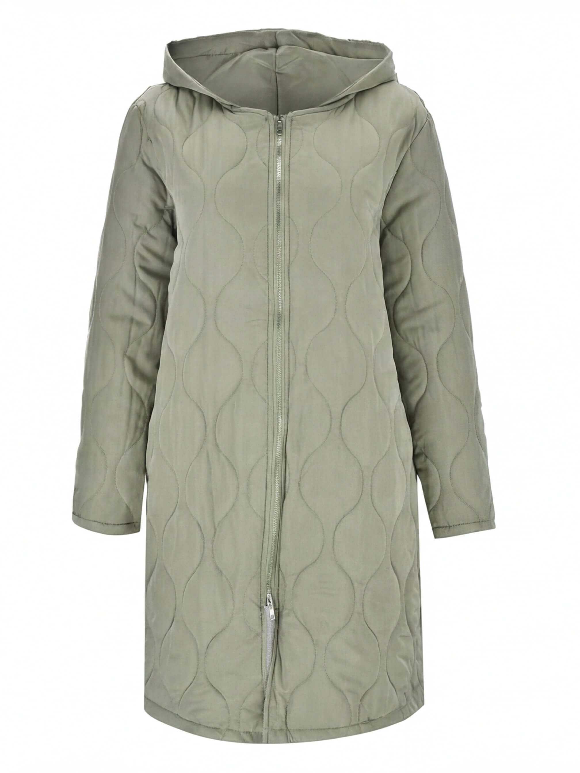 Damen Steppmantel – Langer Wattierter Kapuzenparka