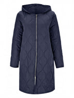 Damen Steppmantel – Langer Wattierter Kapuzenparka