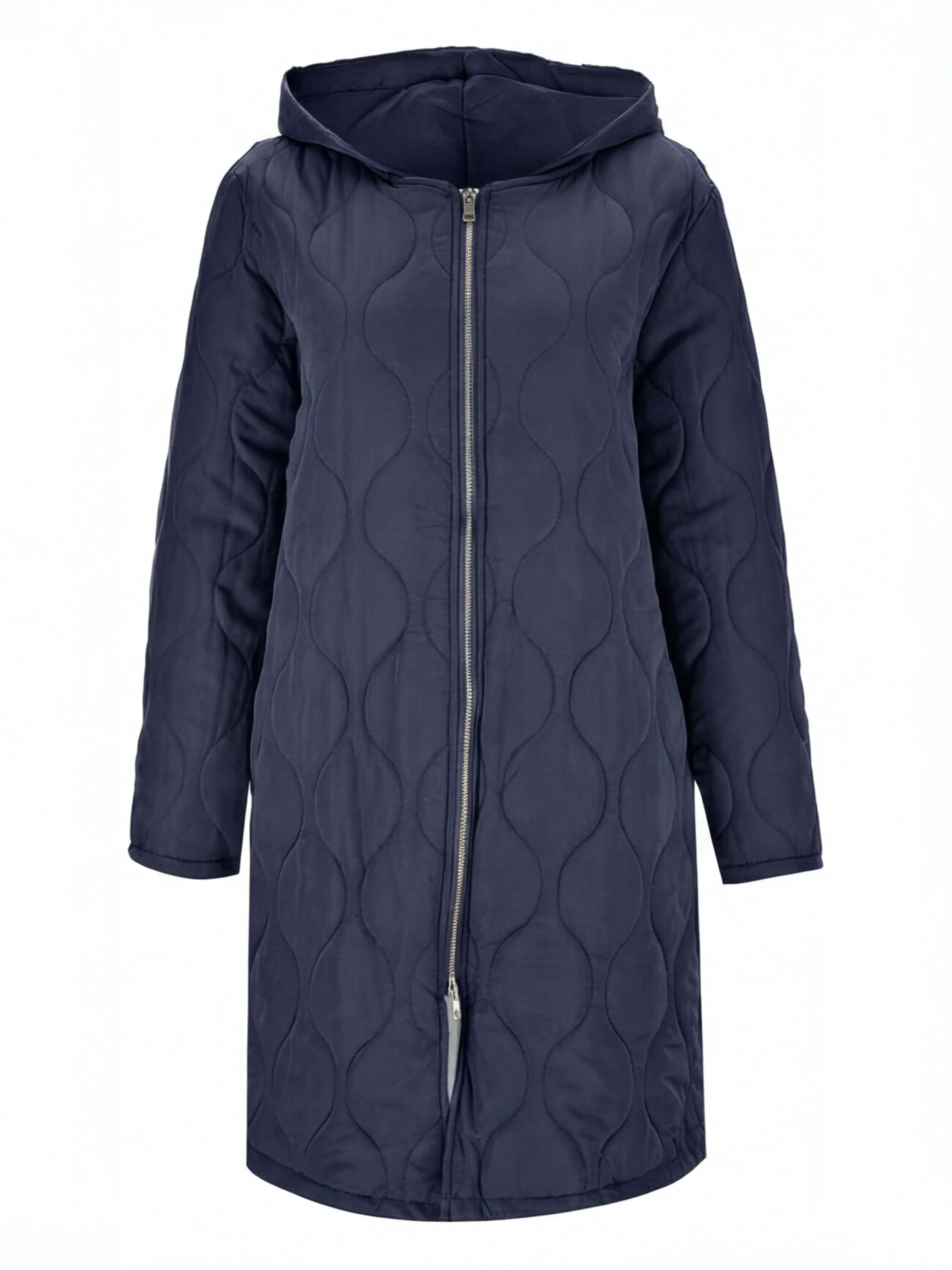 Damen Steppmantel – Langer Wattierter Kapuzenparka