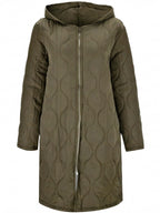 Damen Steppmantel – Langer Wattierter Kapuzenparka