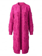 Damen Strick-Longcardigan – Warm, Modern & Mit Pom-Details