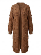 Damen Strick-Longcardigan – Warm, Modern & Mit Pom-Details