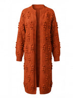 Damen Strick-Longcardigan – Warm, Modern & Mit Pom-Details