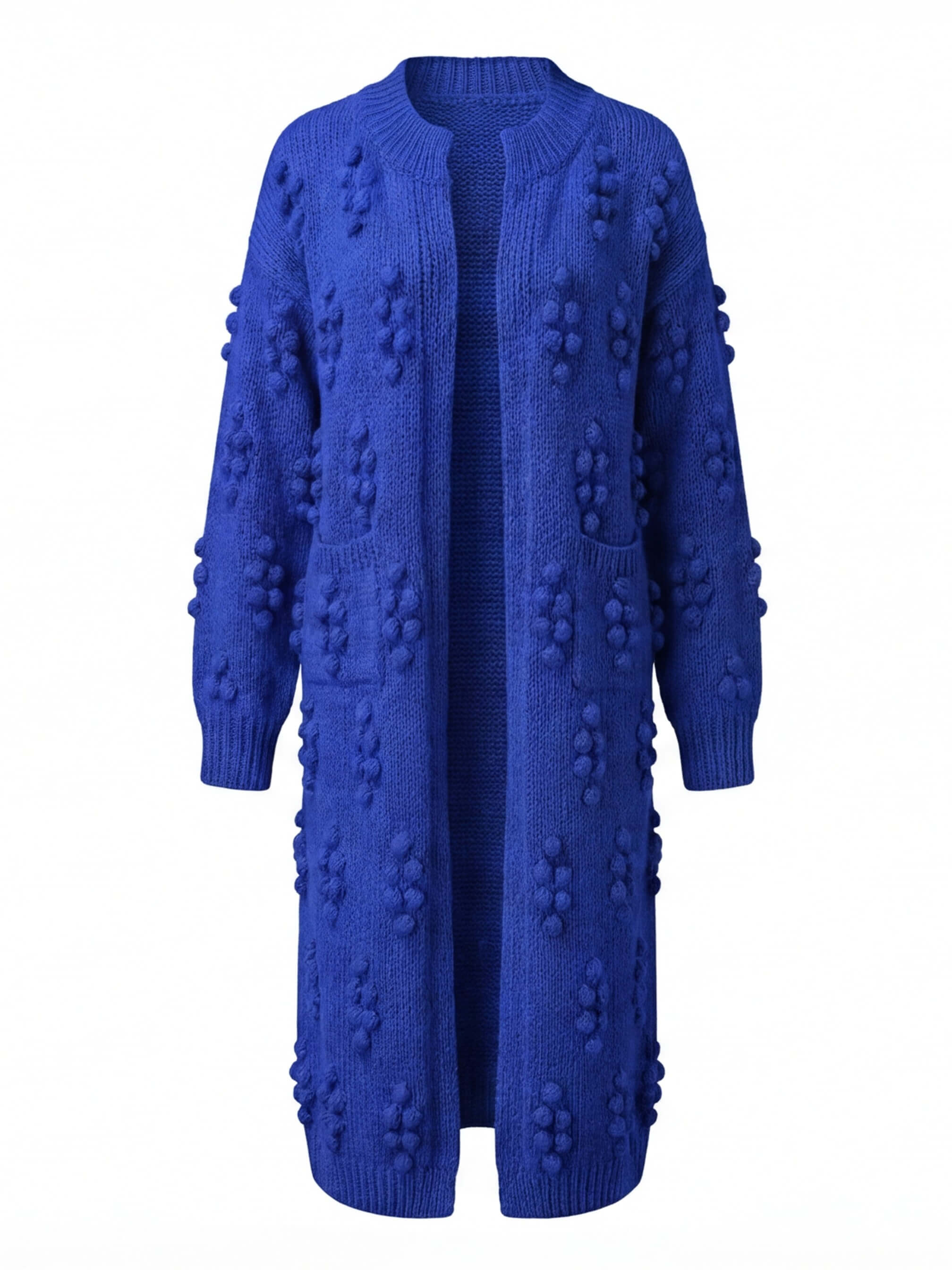 Damen Strick-Longcardigan – Warm, Modern & Mit Pom-Details