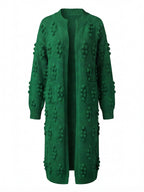 Damen Strick-Longcardigan – Warm, Modern & Mit Pom-Details
