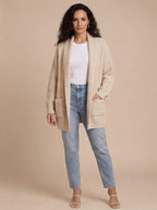 Damen Strickjacke – Langer Cardigan für gemütliche Eleganz