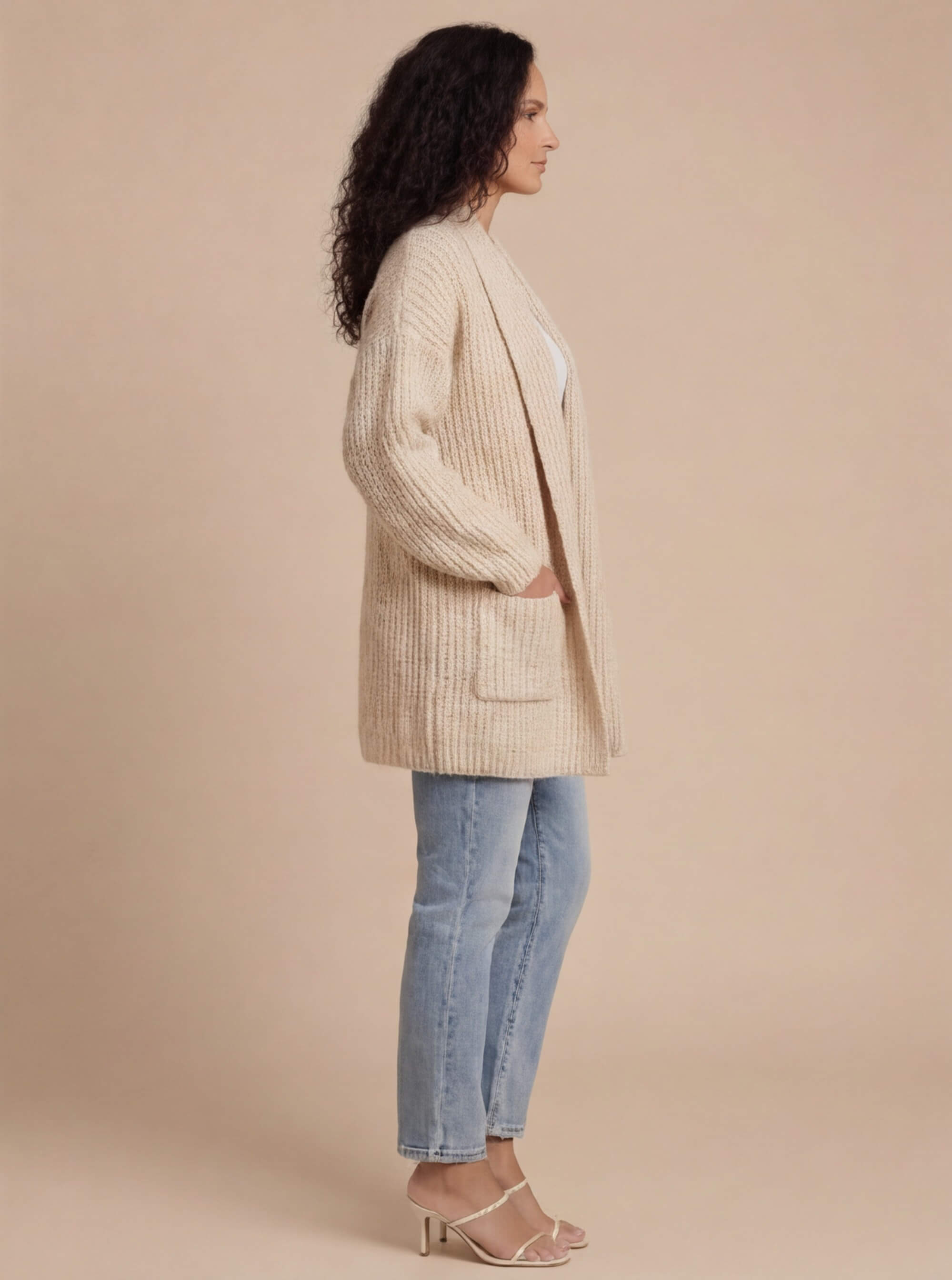 Damen Strickjacke – Langer Cardigan für gemütliche Eleganz