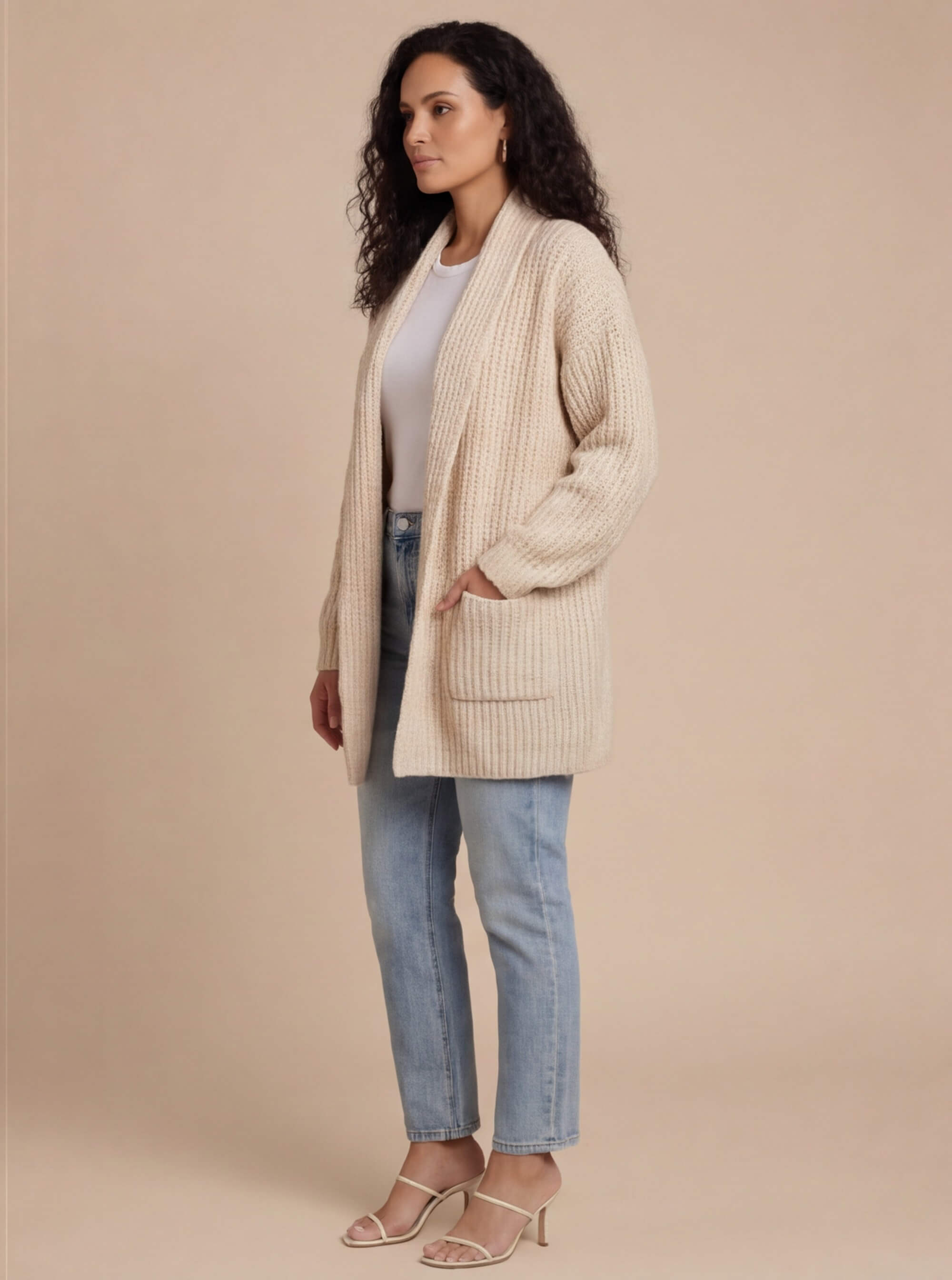 Damen Strickjacke – Langer Cardigan für gemütliche Eleganz