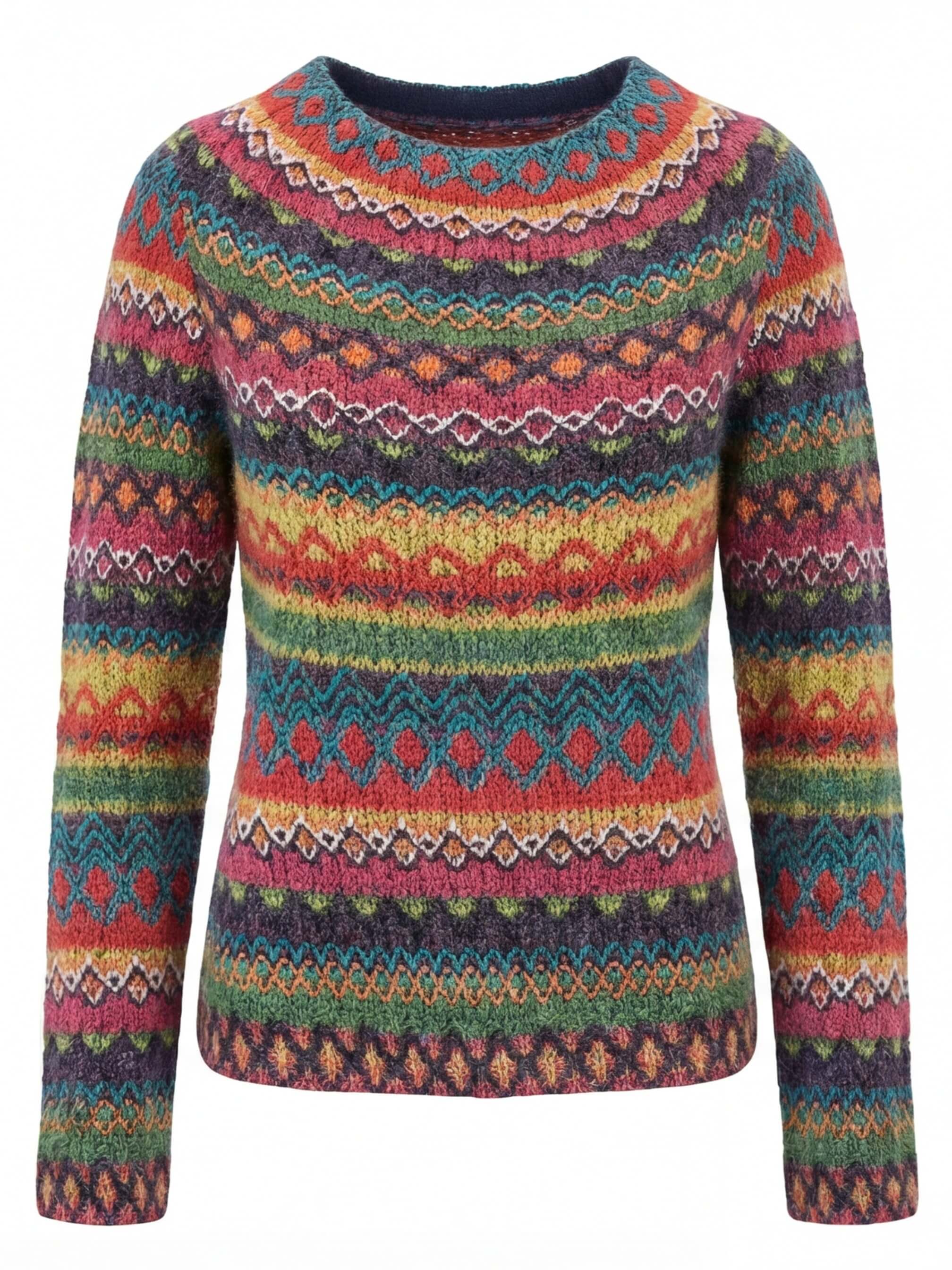 Damen Strickpullover – Bunt, gemütlich & einzigartig