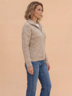 Damen Strickpullover – Halber Reißverschluss, Elegant & Komfortabel