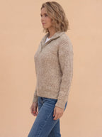 Damen Strickpullover – Halber Reißverschluss, Elegant & Komfortabel