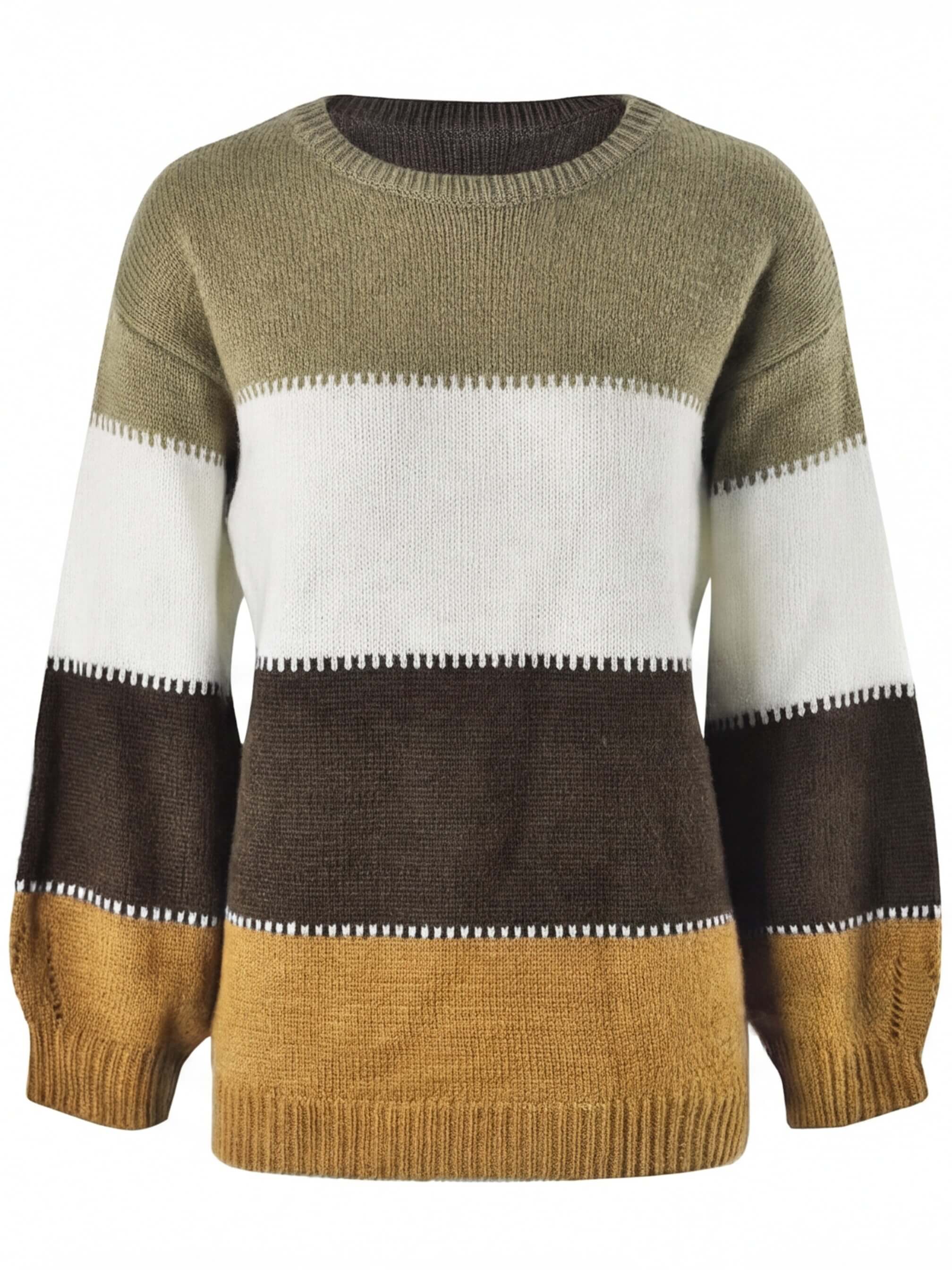 Damen Strickpullover – Gestreift, Warm & Zeitlos