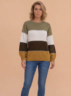 Damen Strickpullover – Gestreift, Warm & Zeitlos