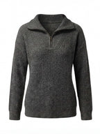 Damen Strickpullover – Halber Reißverschluss, Elegant & Komfortabel
