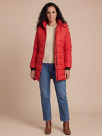 Cappotto invernale imbottito da donna – Cappotto a figura aderente con cappuccio